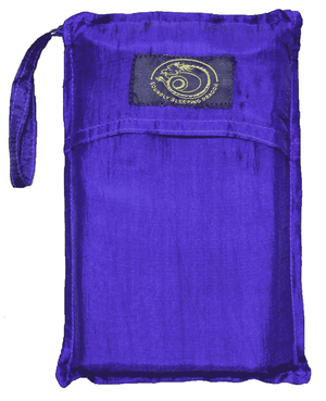 dark blue silk sleeping bag