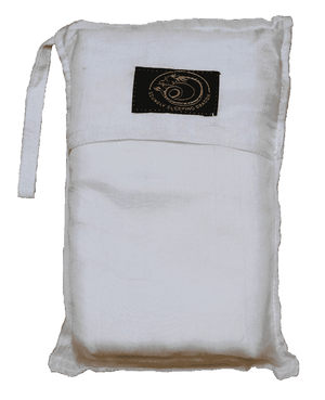 white silk sleeping bag
